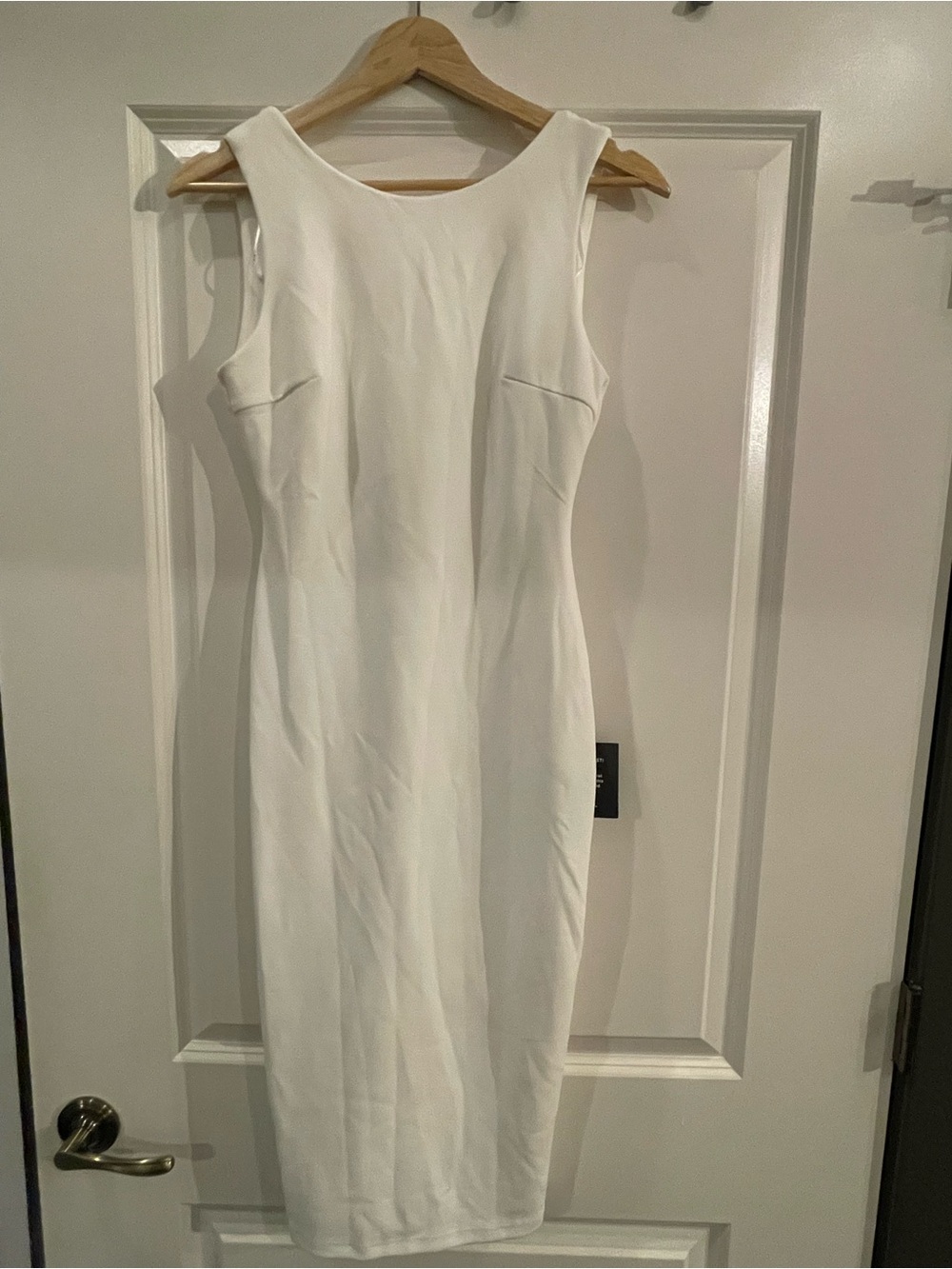 Classic White Sleeveless Sheath Dress - Elegant Minimal Design